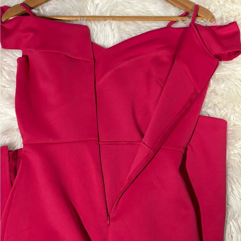 Alexa b nites off the shoulder vintage 90s prom dress Barbie pink formal gown - Picture 9 of 9